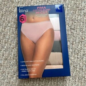New Felina Pima Cotton Hi-Cut Panties - 6 Pack